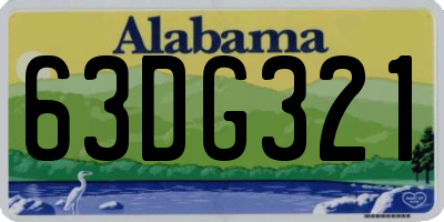 AL license plate 63DG321