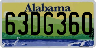 AL license plate 63DG360