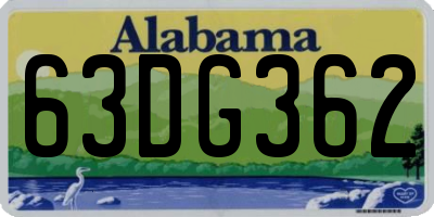 AL license plate 63DG362