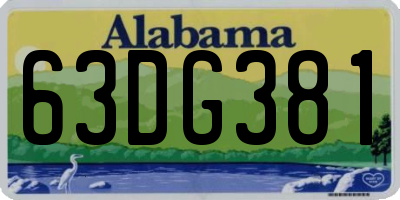 AL license plate 63DG381