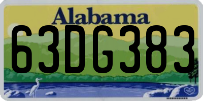AL license plate 63DG383