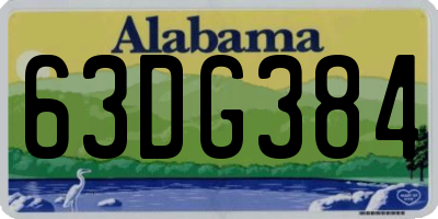 AL license plate 63DG384