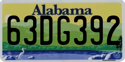 AL license plate 63DG392