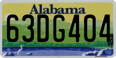 AL license plate 63DG404