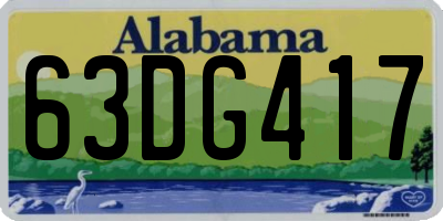 AL license plate 63DG417