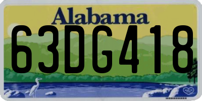 AL license plate 63DG418