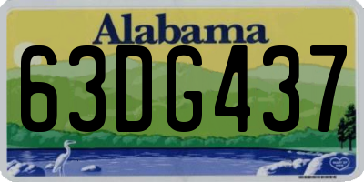 AL license plate 63DG437