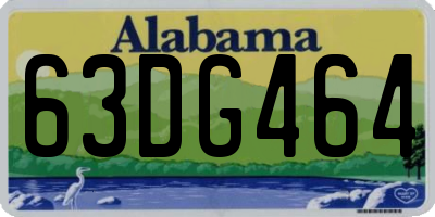 AL license plate 63DG464