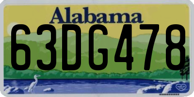 AL license plate 63DG478