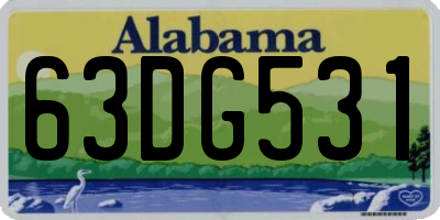 AL license plate 63DG531