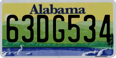 AL license plate 63DG534