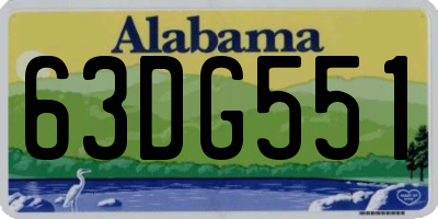 AL license plate 63DG551