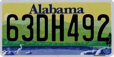 AL license plate 63DH492