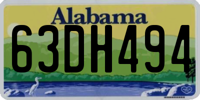 AL license plate 63DH494