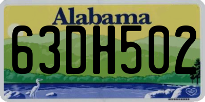 AL license plate 63DH502