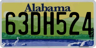 AL license plate 63DH524
