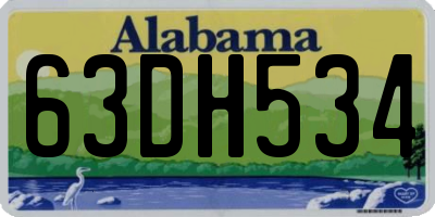 AL license plate 63DH534