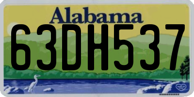 AL license plate 63DH537