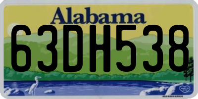 AL license plate 63DH538