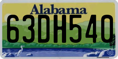 AL license plate 63DH540