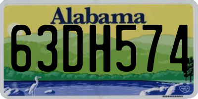 AL license plate 63DH574