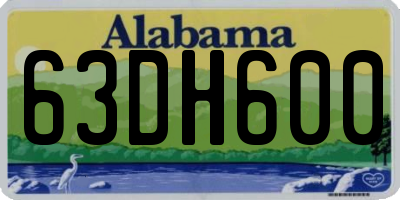 AL license plate 63DH600