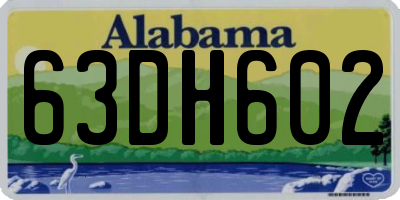 AL license plate 63DH602