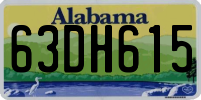 AL license plate 63DH615