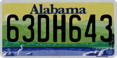 AL license plate 63DH643