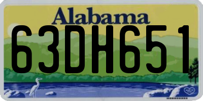 AL license plate 63DH651
