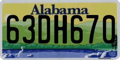 AL license plate 63DH670
