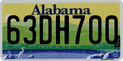 AL license plate 63DH700