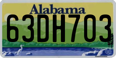 AL license plate 63DH703