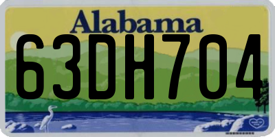 AL license plate 63DH704