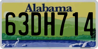 AL license plate 63DH714