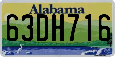 AL license plate 63DH716