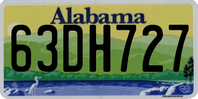 AL license plate 63DH727