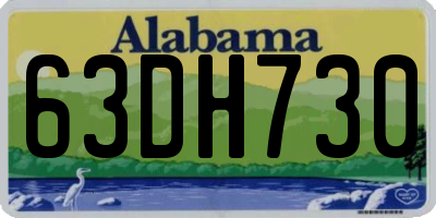 AL license plate 63DH730