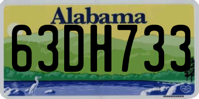AL license plate 63DH733