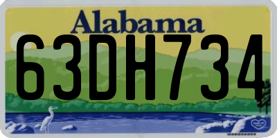 AL license plate 63DH734