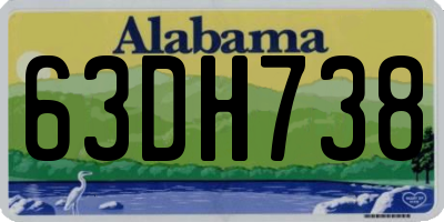 AL license plate 63DH738