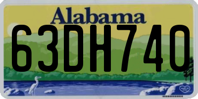 AL license plate 63DH740