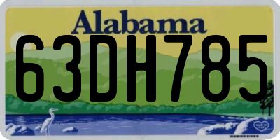 AL license plate 63DH785