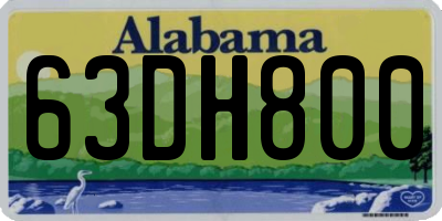AL license plate 63DH800