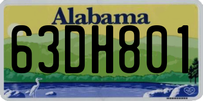 AL license plate 63DH801