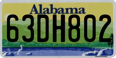 AL license plate 63DH802