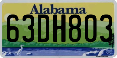 AL license plate 63DH803