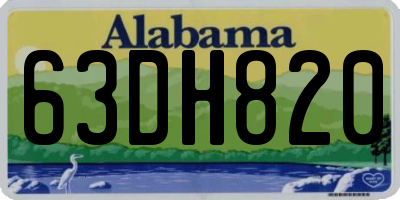 AL license plate 63DH820