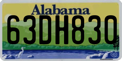 AL license plate 63DH830