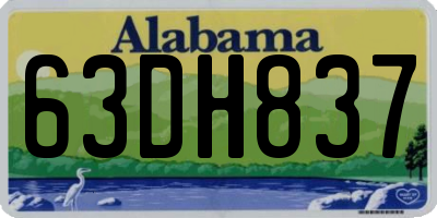 AL license plate 63DH837